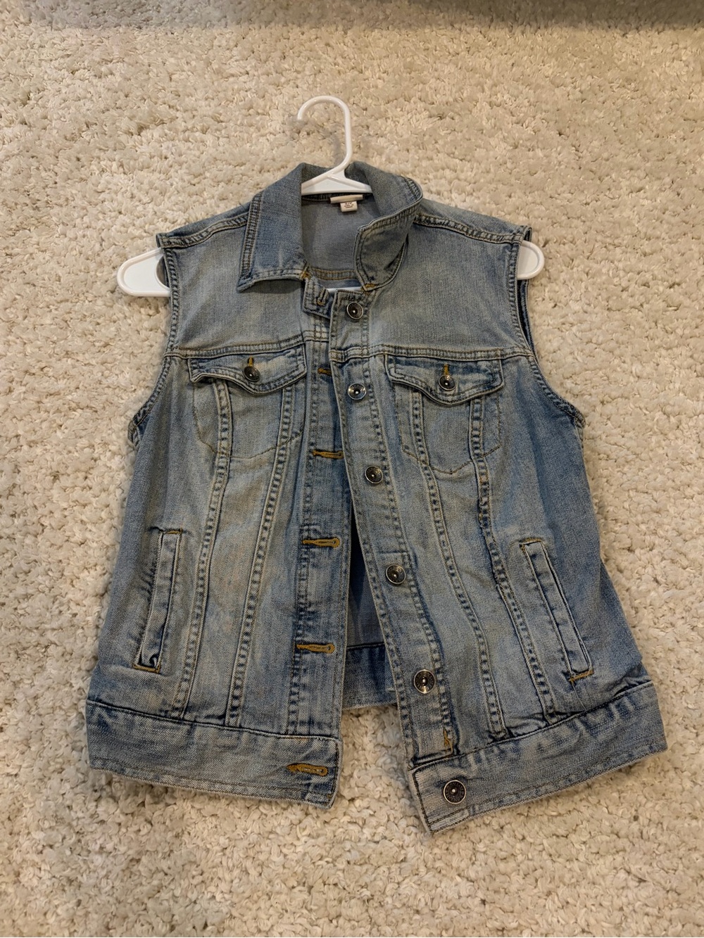 Merona Light Blue Denim Sleeveless Jacket